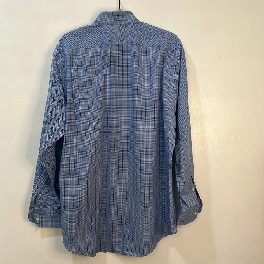NORDSTROM CASUAL BOTTOM DOWN  SHIRT 16 1/2 BLUE LONG SLEEVES - Picture 2 of 10